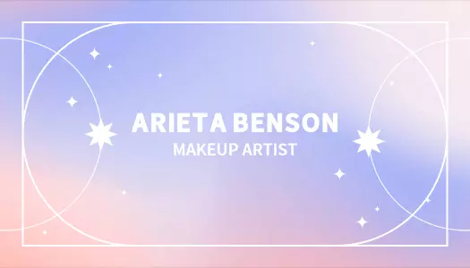 Soft Pastel Gradient with Star Accents Makeup Artist Business Card Template
