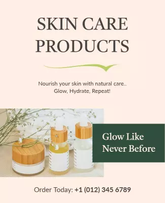 Soft Pastel Skin Care Product Promotion Poster Template