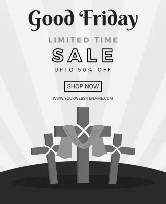 Soft Peach Good Friday Flyer Template