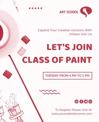 Soft Peach Minimalist Art Paint Flyer Template
