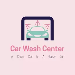 Soft Pink and Blue Design Highlighting Professional Car Wash Logo Template