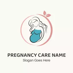 Soft Pink and Blue Illustration for Pregnancy Care Logo Template