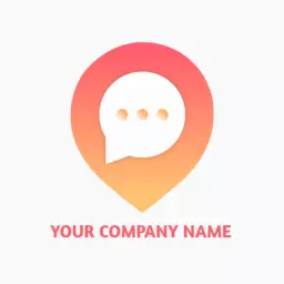 Soft Pink and Orange Gradient Chat Message Bubble Logo Template