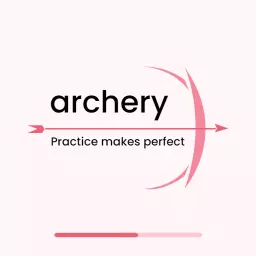 Soft Pink Archery Logo Emphasizing Practice Makes Perfect Logo Template