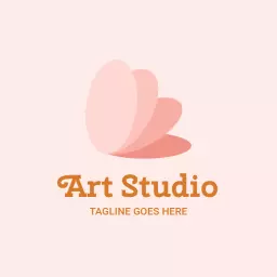 Soft Pink Artistic Design Showcasing Creative Art Studio Logo Template