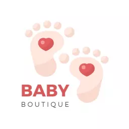 Soft Pink Baby Footprints Design for a Boutique Logo Template