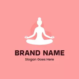Soft Pink Background Featuring Serene Yoga Meditation Logo Template