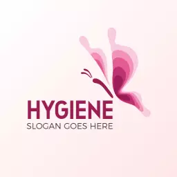 Soft Pink Butterfly Design Emphasizing Personal Hygiene Logo Template