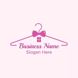Soft Pink Minimalist Hanger Design for Fashion Logo Template