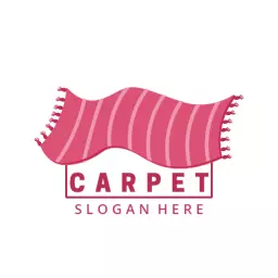 Soft Pink Patterned Design Representing Carpet Quality Logo Template