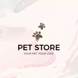 Soft Pink Watercolor Design for Loving Pet Store Logo Template