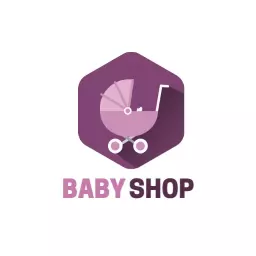 Soft Purple Baby Stroller Design for Baby Shop Logo Template
