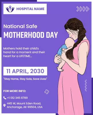 Soft Purple Maternal Health Awareness Event Poster Template