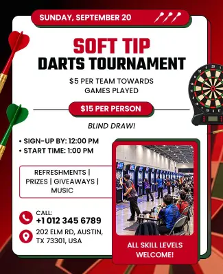 Soft Tip Darts Tournament Event Flyer Template