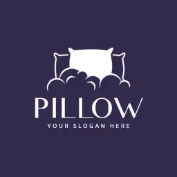 Soft White Pillows Surrounded by Plush Clouds Logo Template