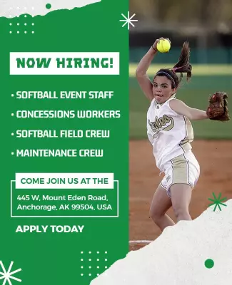 Softball Event Staff Hiring Flyer Template