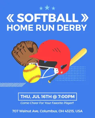 Softball Home Run Derby Event Flyer Template