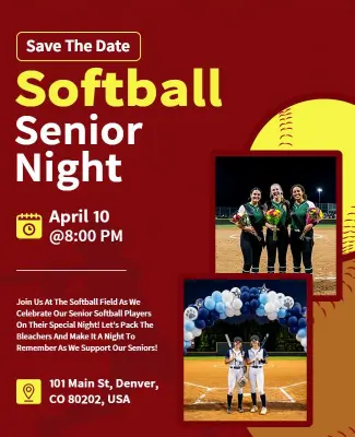 Softball Senior Night Celebration Flyer Template
