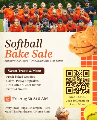 Softball Team Bake Sale Flyer Template
