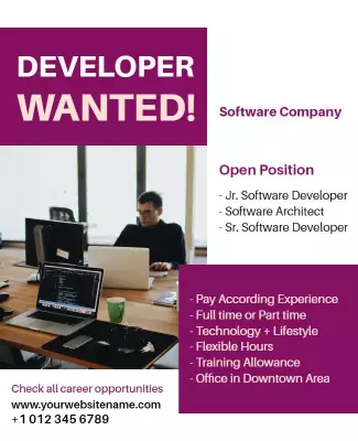Software Developer Job Opening Flyer Template