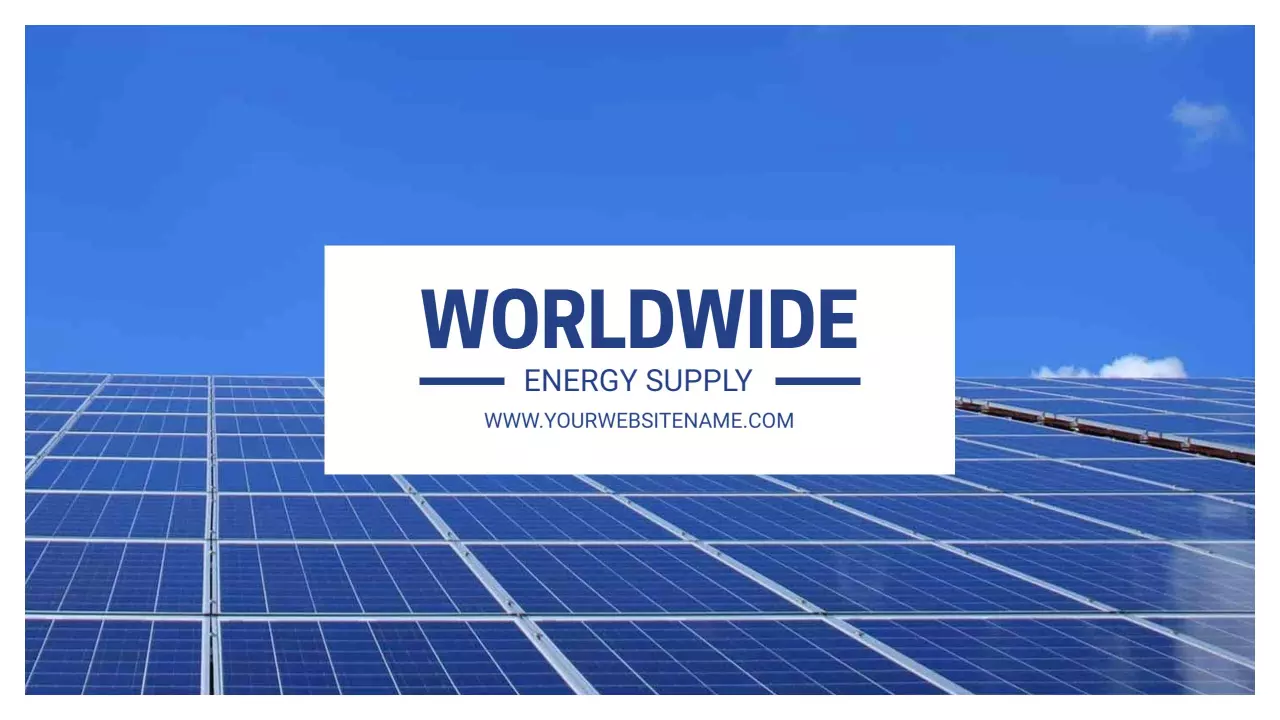 Solar Energy Supply with Blue Sky and Panels YouTube Banner Template