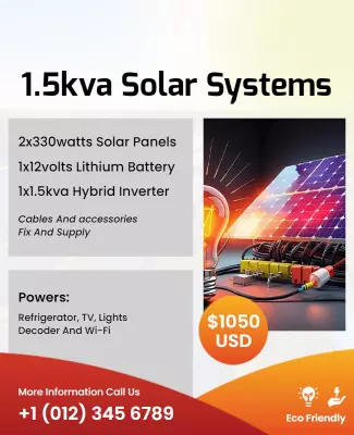 Eco-Friendly Solar Power Solutions for Home Use Flyer Template