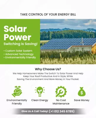 Solar Power Savings Promotion Flyer Template