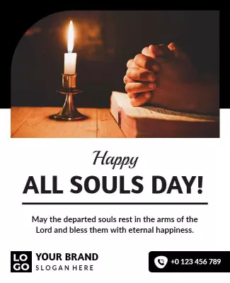 Solemn Candlelit All Souls Day Remembrance Poster Template