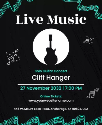 Solo Guitar Concert Event Flyer Template