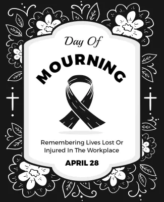 Somber Floral Design for Day of Mourning Poster Template