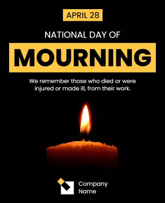 Sombre Black Candlelit National Day of Mourning Poster Template
