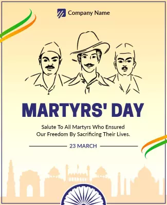 Sombre Tribute to Martyrs' Day Commemoration Poster Template