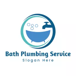 Soothing Blue Bathroom Design with Classic Bathtub Logo Template