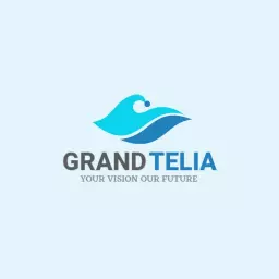 Soothing Blue Wave Design Symbolizing Company Vision Logo Template