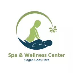 Soothing Green Design Representing Spa and Wellness Center Logo Template