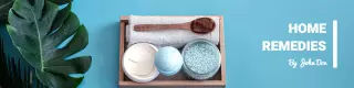 Soothing Home Remedies with Spa Essentials on Blue LinkedIn Banner Template