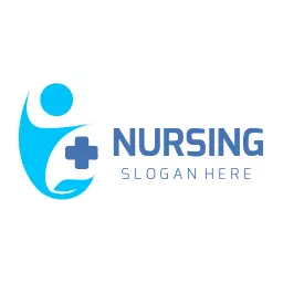 Soothing Light Blue Design Emphasizing Caring Nursing Logo Template