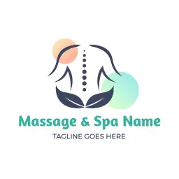 Soothing Pastel Colors Representing Relaxation in Massage Logo Template