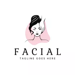 Soothing Pink Illustrative Design Promoting Facial Care Logo Template