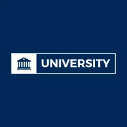 Sophisticated Blue and White Minimalist University Logo Template