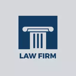 Sophisticated Blue Pillar Symbol Representing Law Firm Logo Template