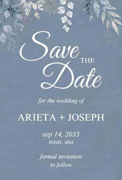 Sophisticated Floral Save The Date Wedding Invitation Template