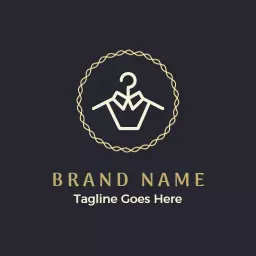 Sophisticated Gold and Black Clothing Brand Logo Template
