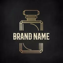 Sophisticated Gold Perfume Bottle for Luxury Branding Logo Template