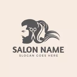 Sophisticated Hair Design with Scissors and Hair Logo Template