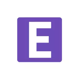Sophisticated Purple Block Letter E Illustrated in Alphabet Logo Template