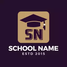 Sophisticated Purple Design Featuring Graduation Cap for Education Logo Template