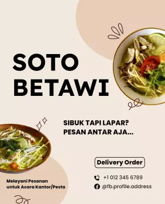 Soto Betawi Delivery Service Flyer Template