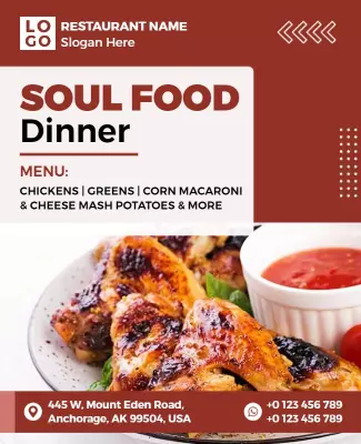 Soul Food Dinner Event Flyer Template