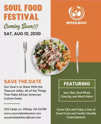 Soul Food Festival Cultural Event Flyer Template